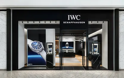 IWC Schaffhausen boutique storefront at The 1916 Company Cherry Creek mall in Denver, Colorado