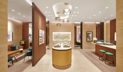 Interior view of the Rolex showroom at The 1916 Company (Hyde Park Jewelers) in Denver, showcasing luxury watches.